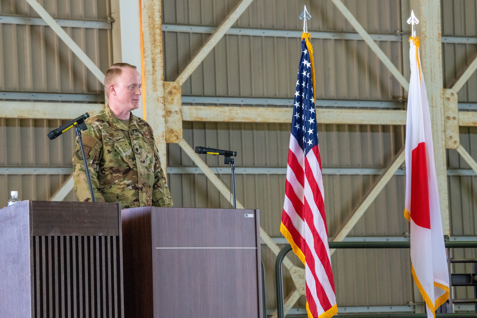 Commander delivers remarks