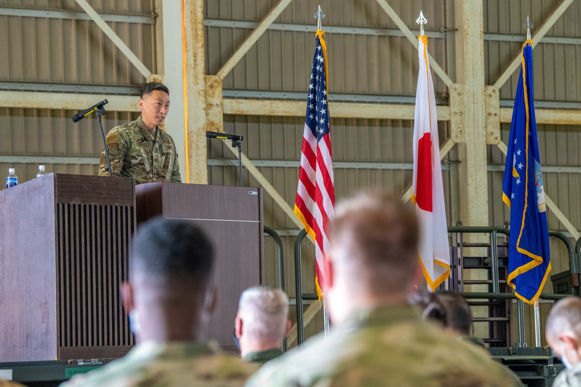 Commander delivers remarks