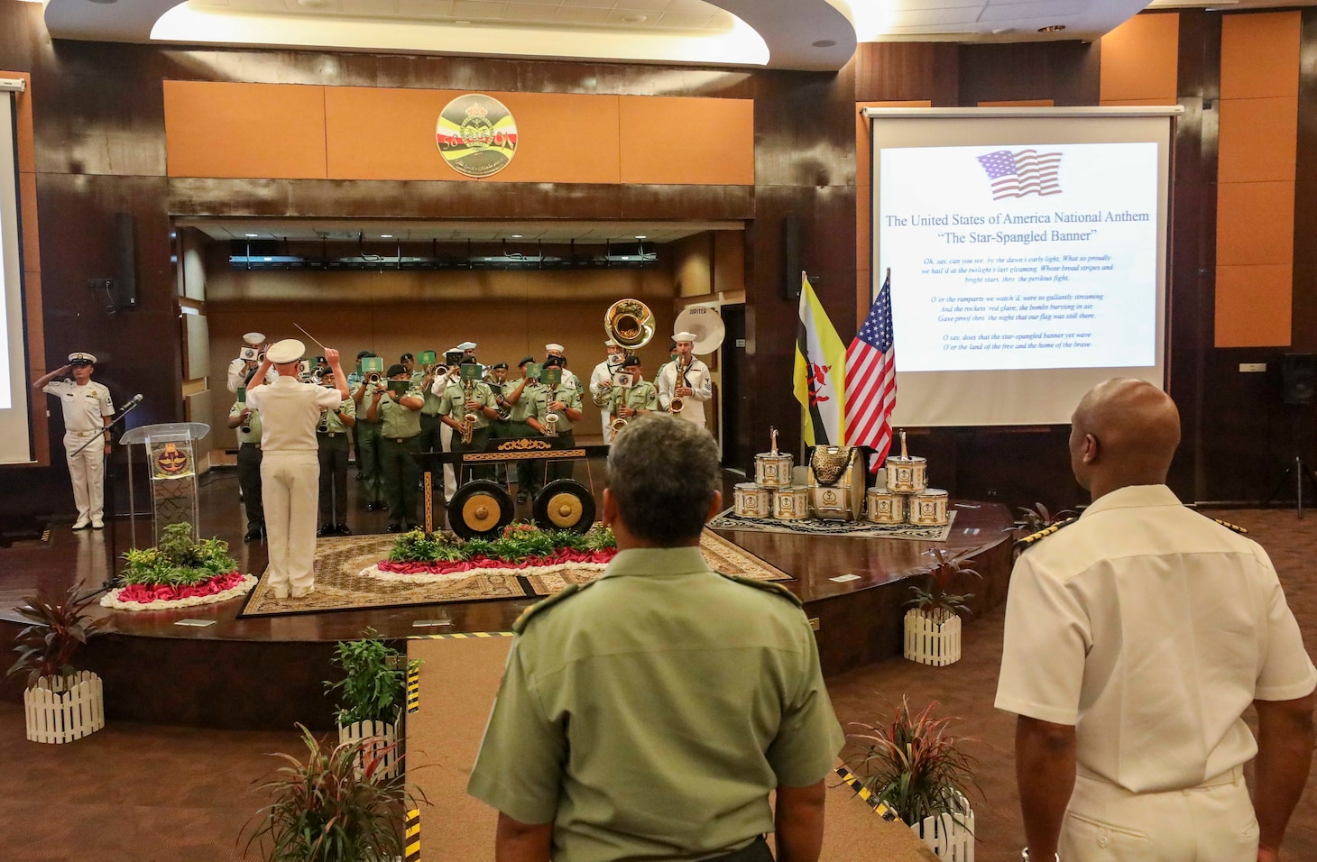 MUARA, Brunei (Oct. 24, 2022) Leaders from the U.S. and Royal Brunei Armed Forces pose for a group photo after the conclusion of the opening ceremony for exercise Cooperation Afloat Readiness and Training (CARAT) Brunei, Oct. 24. CARAT Brunei 2022 highlights the 28th anniversary of CARAT among allies and partners as a way to demonstrate long-term commitment to strengthening relationships throughout South and Southeast Asia and to highlight U.S. Navy commitment to key Association of Southeast Asian Nations (ASEAN) partners to reinforce ASEAN centrality. Exercises like this one reassure our allies and partners of the U.S. commitment to maintaining a free and open Indo-Pacific. (U.S. Navy photo by Mass Communication Specialist 1st Class Deanna C. Gonzales)