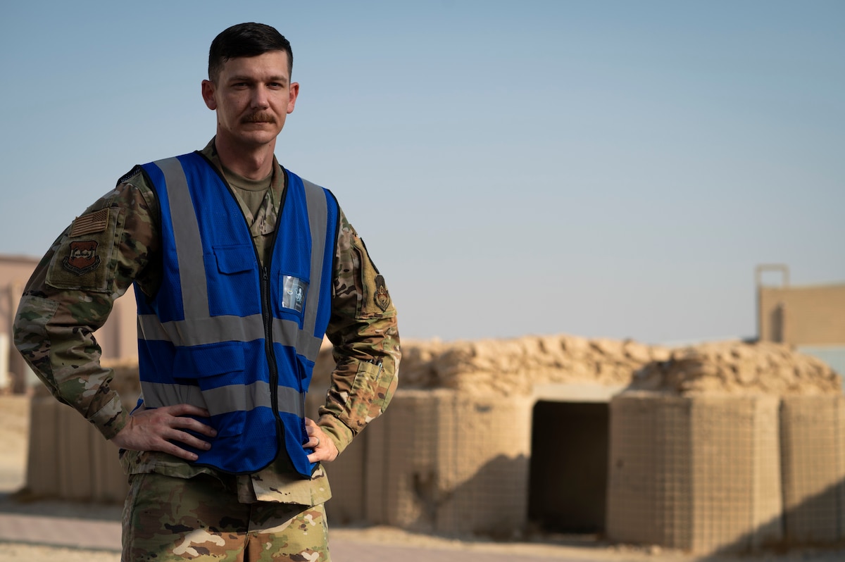 U.S. Air Force Master Sgt. Cory Bunton, 386th Air Expeditionary Wing chief of exercise, wing inspection team, worked alongside his WIT members to provide the most realistic and useful exercise experience across Ali Al Salem Air Force Base. The base engaged in two-days of exercises that tested command and control, accountability, major accident response and air and missile defense capabilities October 19-20, 2022. “We set up the scenarios so that everyone practices how they would respond,” said Bunton. “Then we evaluate their response against current policies, practices, and procedures to make sure that we are hitting the marks that we need to. We also make sure that in case one of these events actually occurs, we know how to respond and be more effective in that response.” (U.S. Air Force photo by Staff Sgt. Dalton Williams)