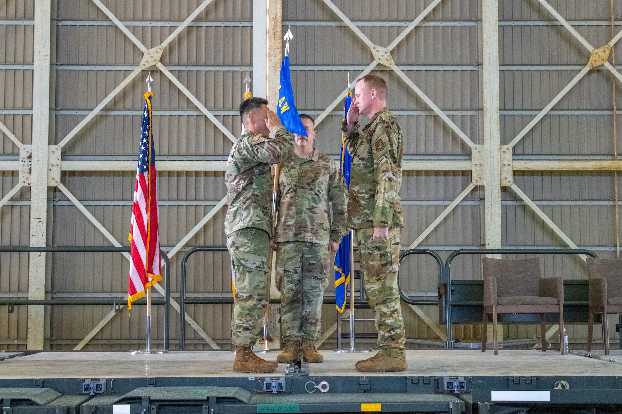 Commanders salute each other
