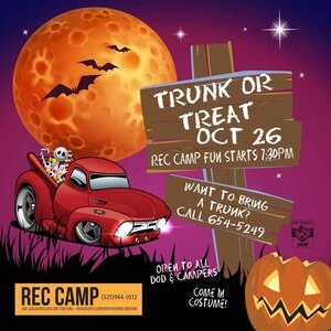 Truck or Treat Oct 26 starting at 7:30 p.m. at the Rec Camp. To bring a trunk call 654-5249.
