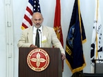 David Fayocavitz of Naval Surface Warfare Center, Philadelphia Division, received the 2022 Hilleman Award during MegaRust 2022, the American Society of Naval Engineers’ annual corrosion conference, in San Diego, Calif., on June 3, 2022. (U.S. Navy Photo / Screenshot by Gary Ell, Released)
