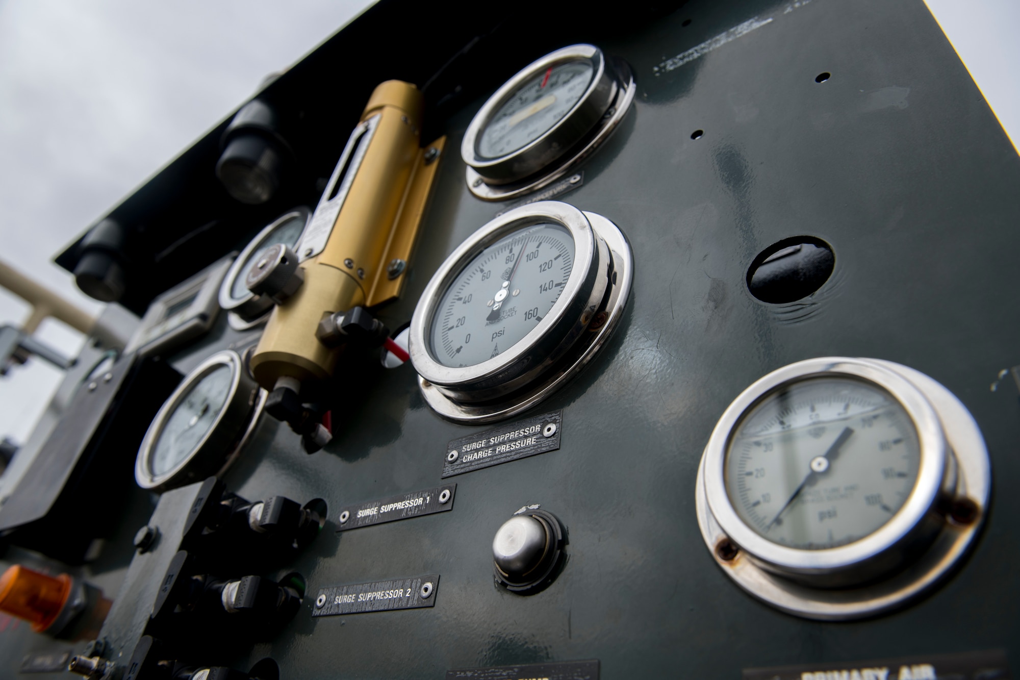 A U.S. Air Force 92nd Logistics Readiness Squadron fuel truck is prepared prior to an aircraft operation at Fairchild Air Force Base, Washington, March 15, 2021. The 92nd LRS fuels management flight’s mission is to verify the quality of all fuel that comes in and out of the base to ensure the 92nd Air Refueling Wing is always mission ready. (U.S. Air Force photo by Senior Airman Lawrence Sena)