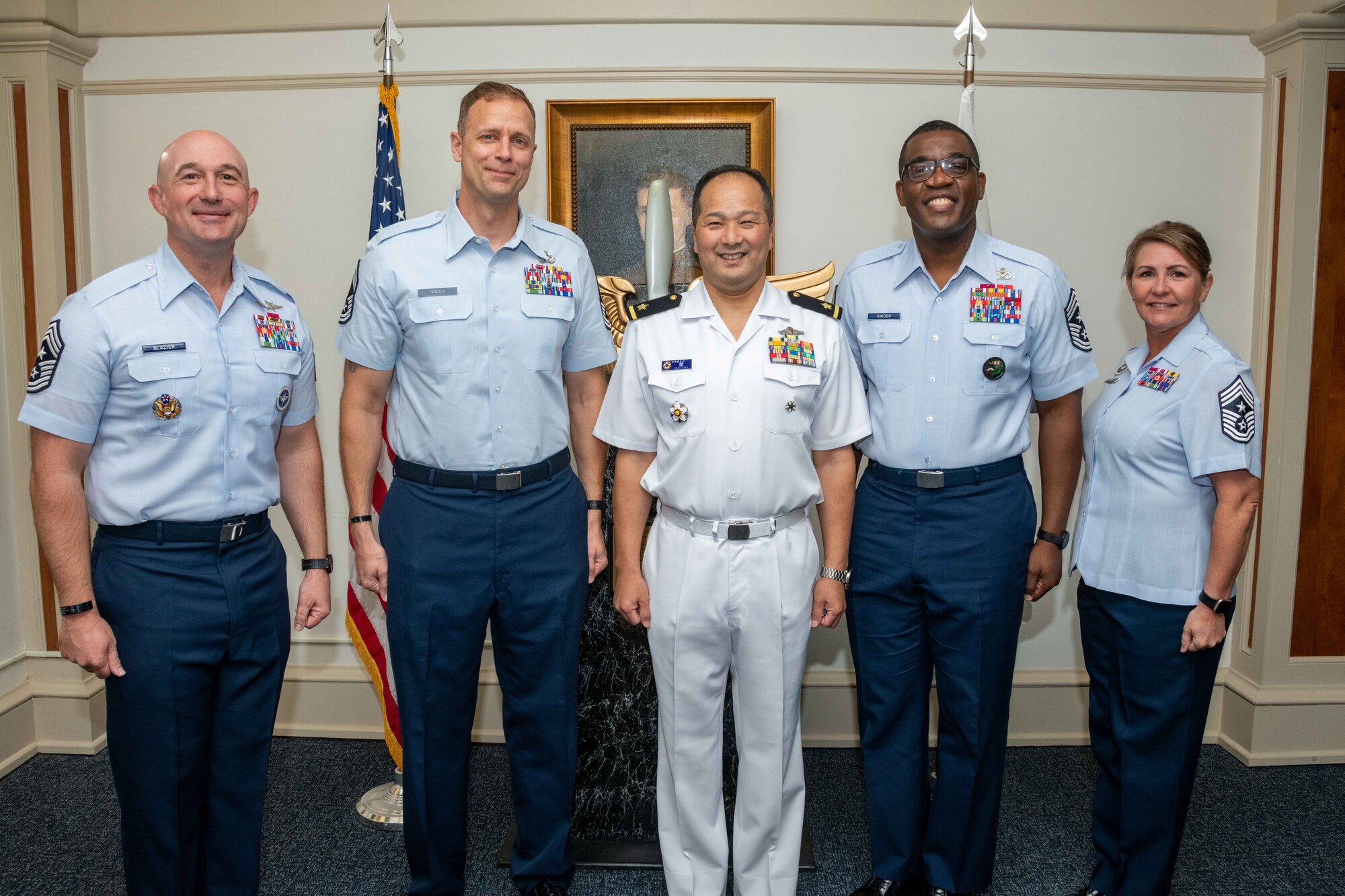 Warrant Officer Hideyuki Seki, Japanese Joint Staff Senior Enlisted Advisor To The Chairman, visits Maxwell-Gunter for an immersion tour of enlisted professional military education schools at Air University, Oct. 18, 2022.