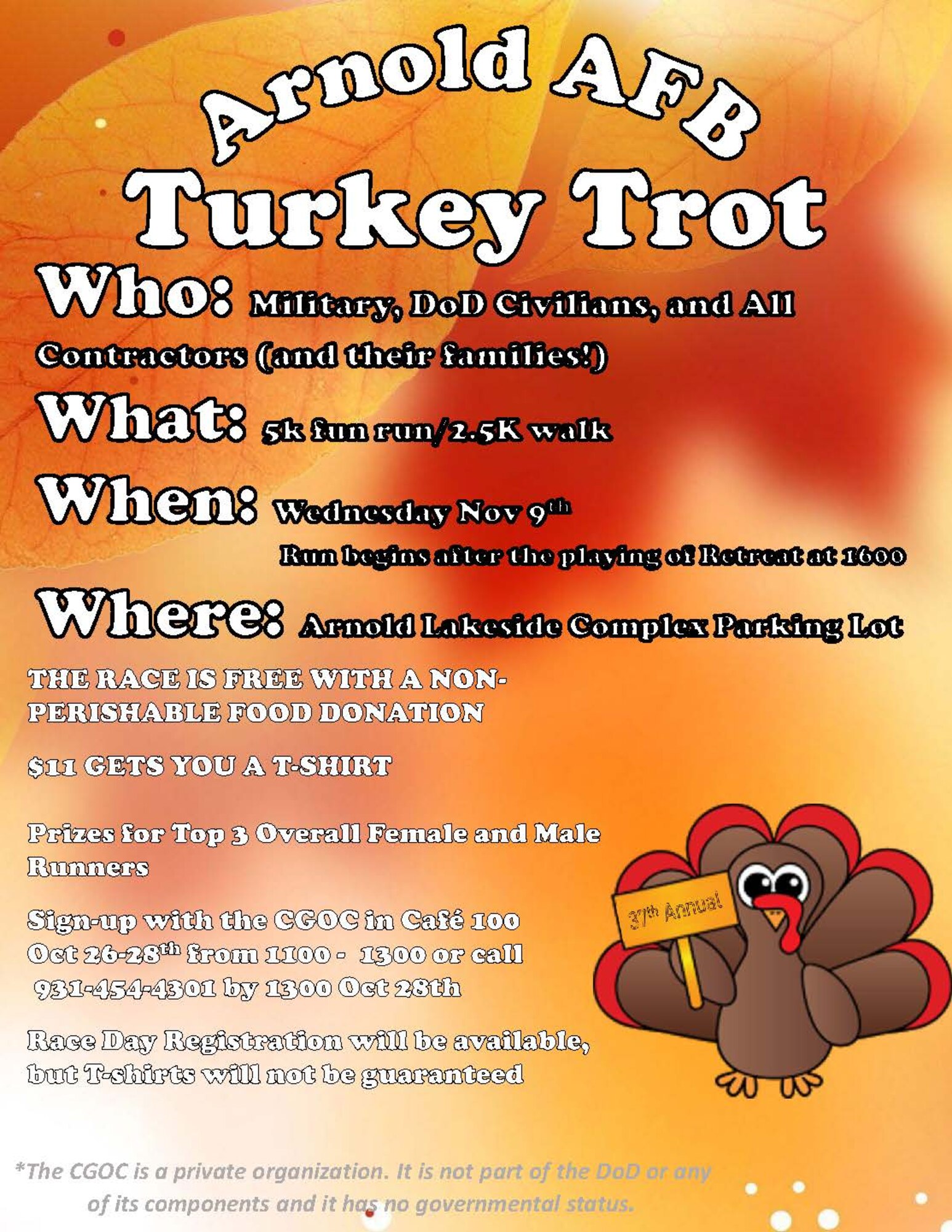 AEDC Turkey Trot returning to Arnold AFB for 37th helping > Arnold Air