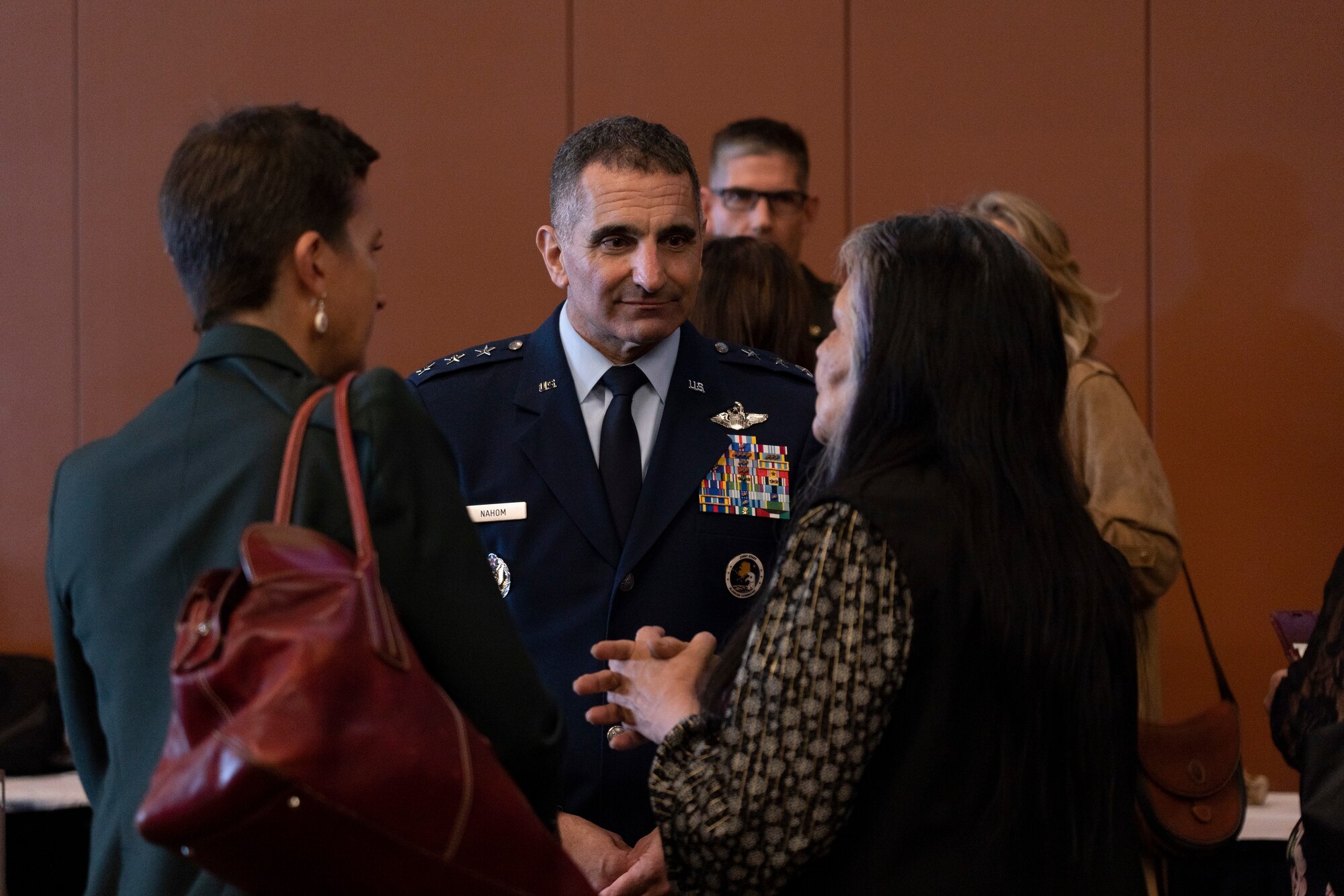 A photo of Lt. Gen. David Nahom speaking to AFN convention attendees.