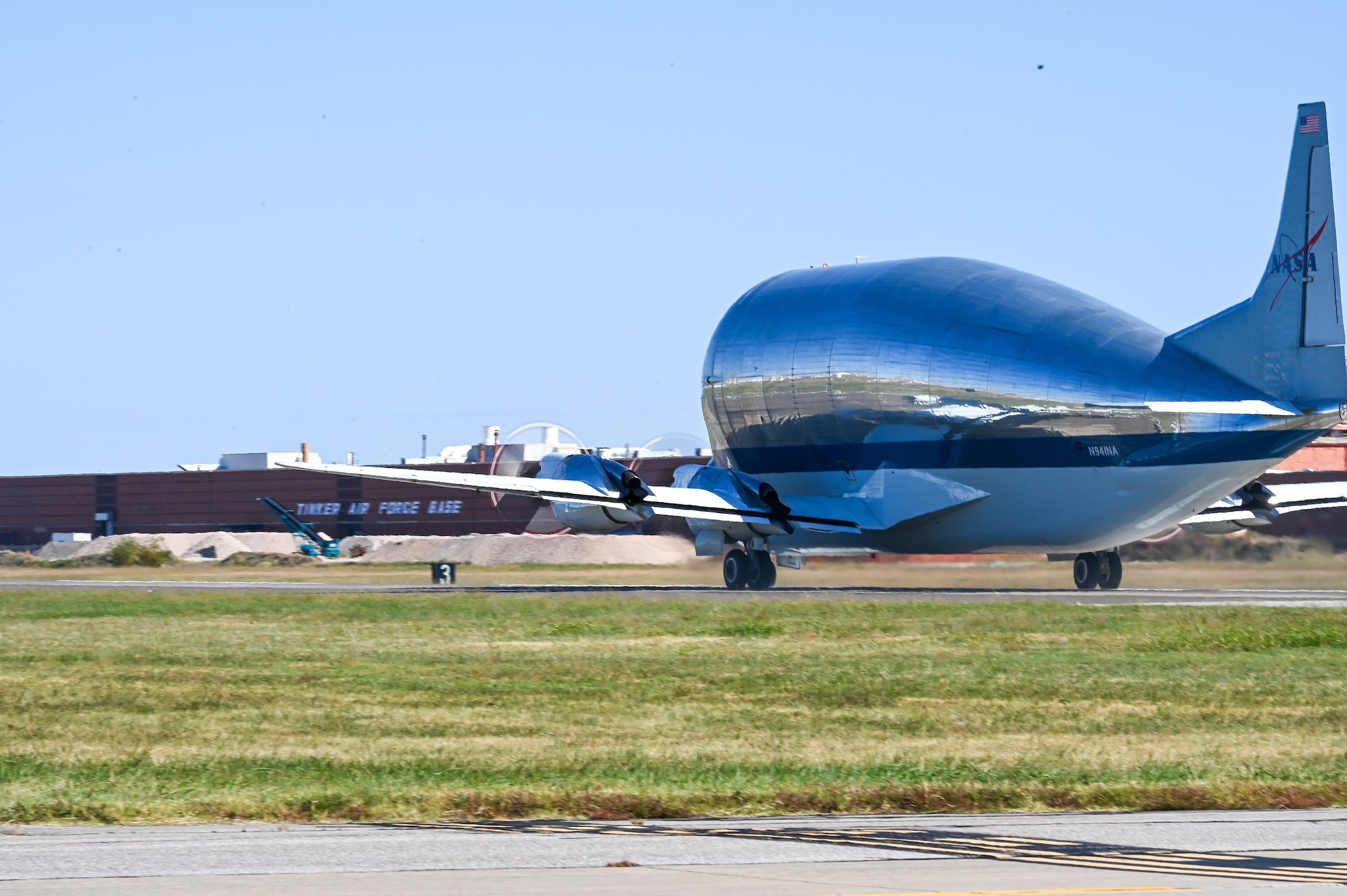 NASA Super Guppy aircraft taxiing