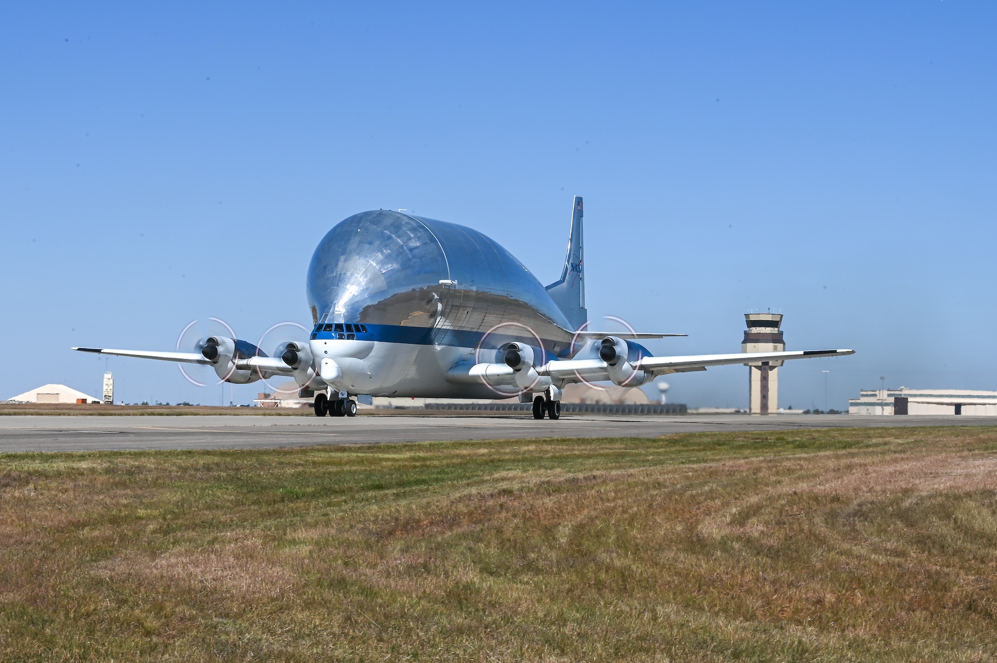 NASA Super Guppy aircraft taxiing