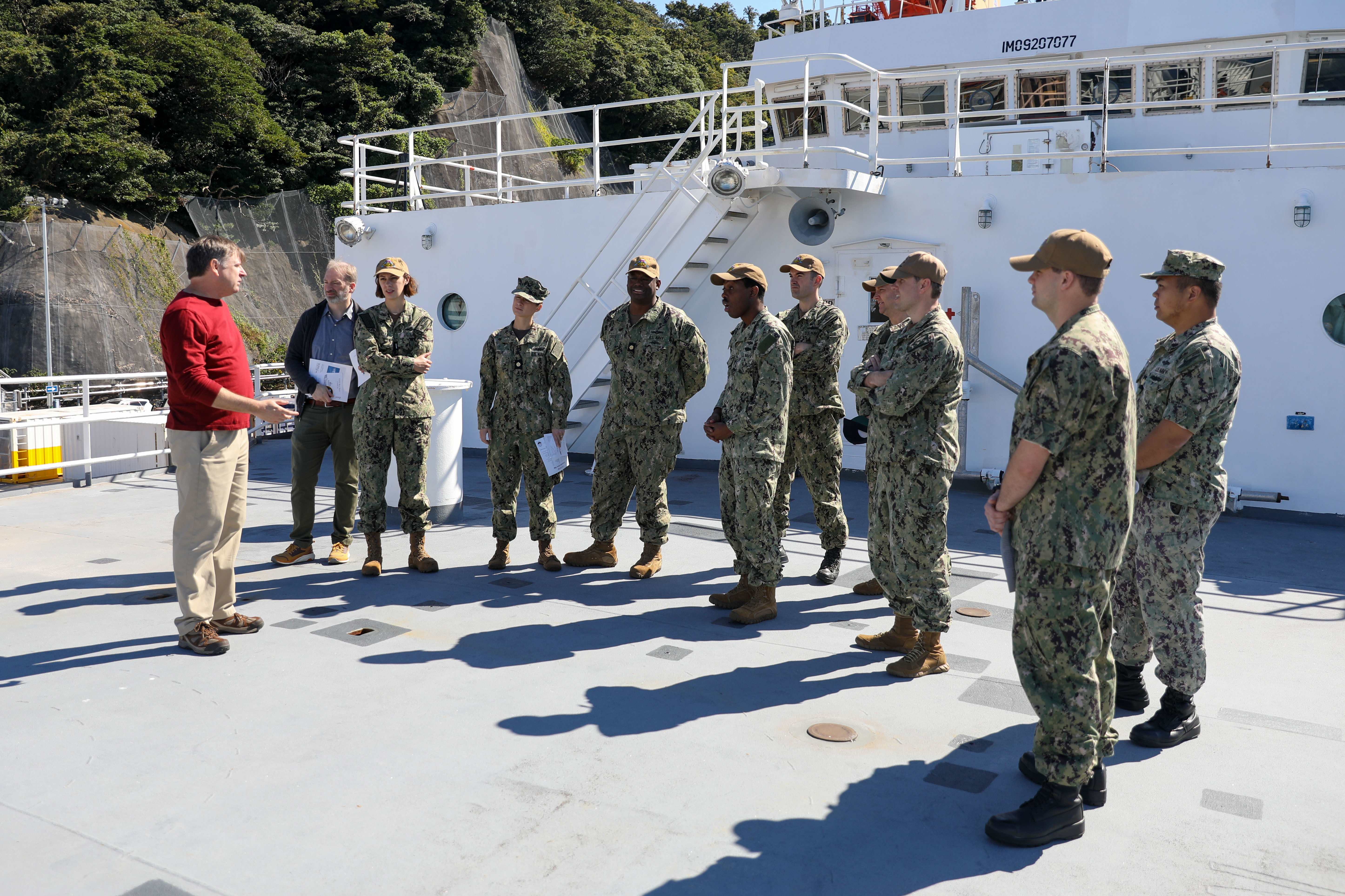 C7F and CSG 7 Staffs Tour Oceanographic Survey Ship, USNS Mary