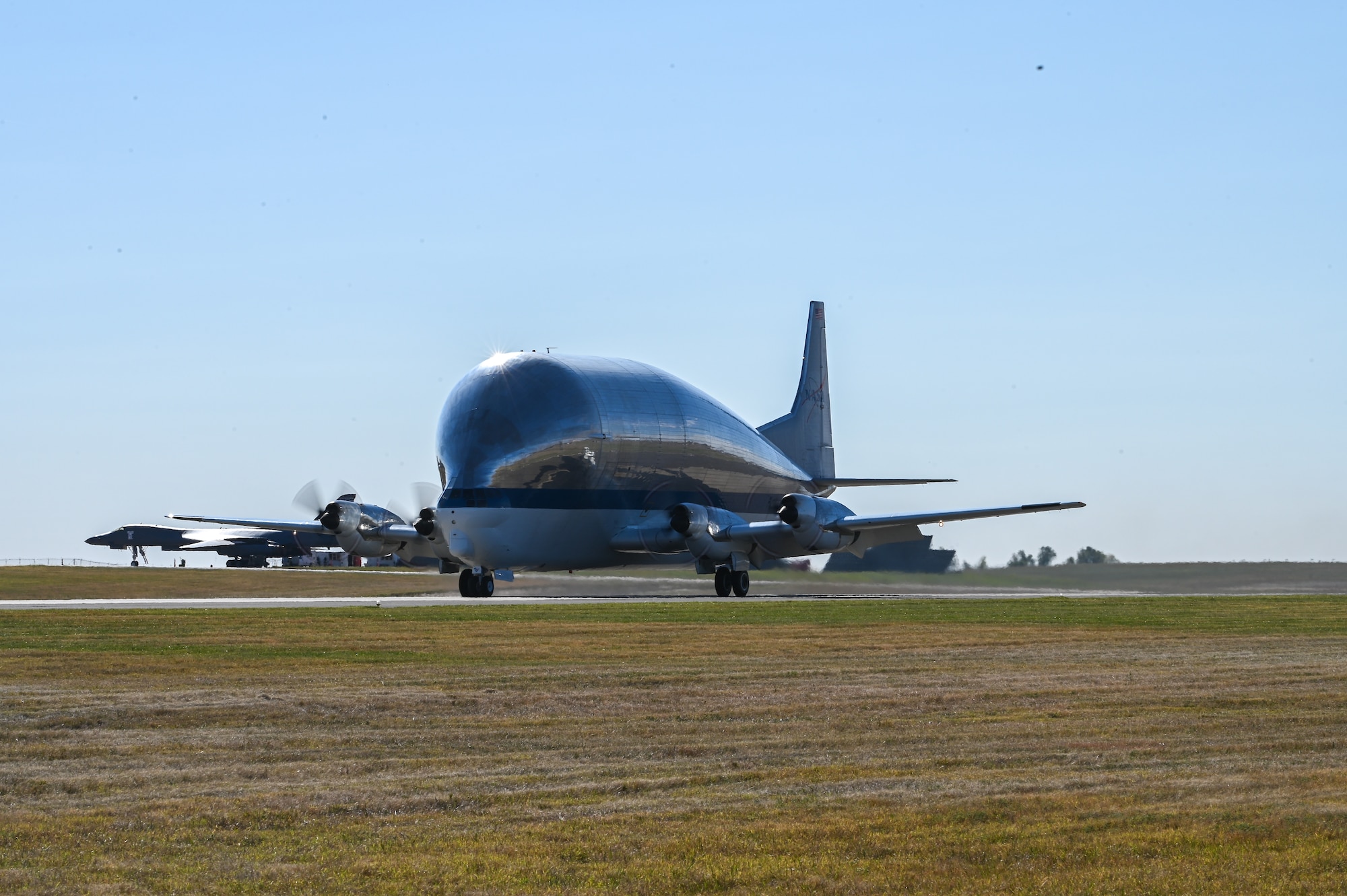 NASA Super Guppy aircraft taxiing