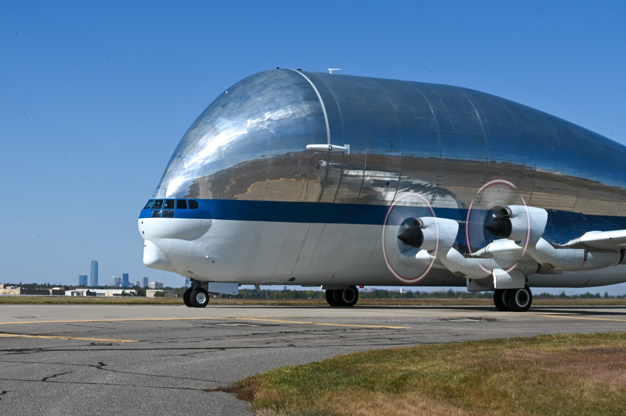 NASA Super Guppy aircraft taxiing