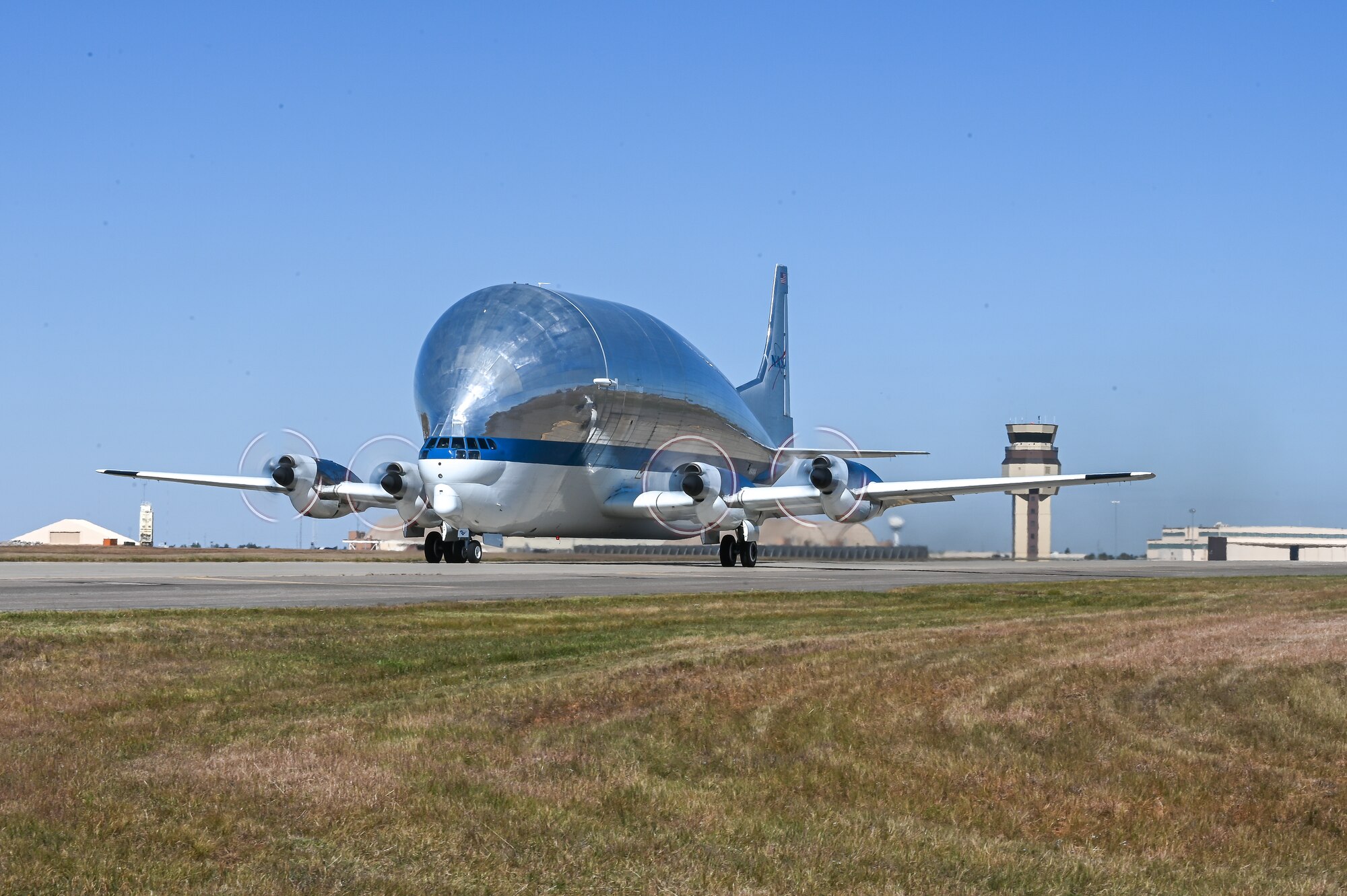 NASA Super Guppy aircraft taxiing