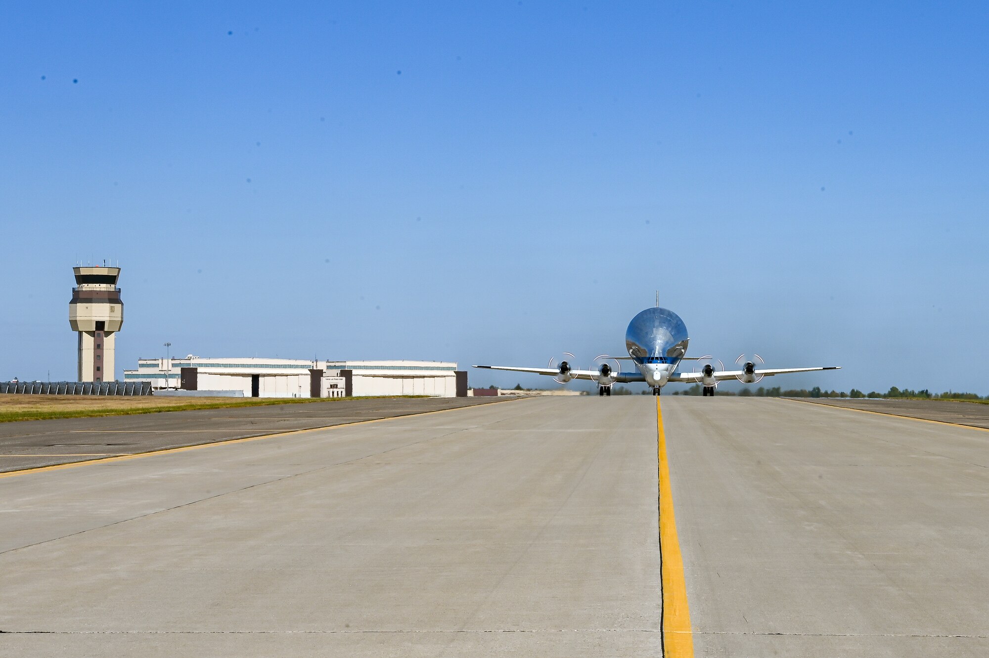 NASA Super Guppy aircraft taxiing