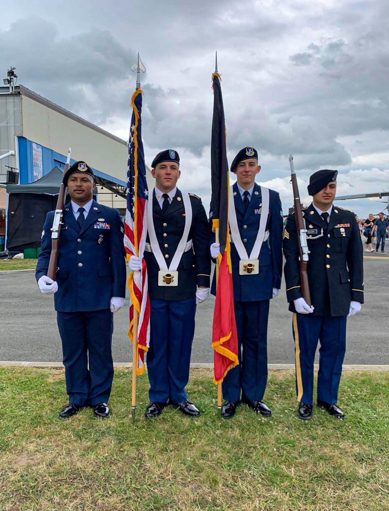 Members of the Joint Honor Guard stand for a photo