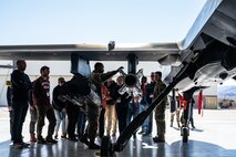 People tour aircraft