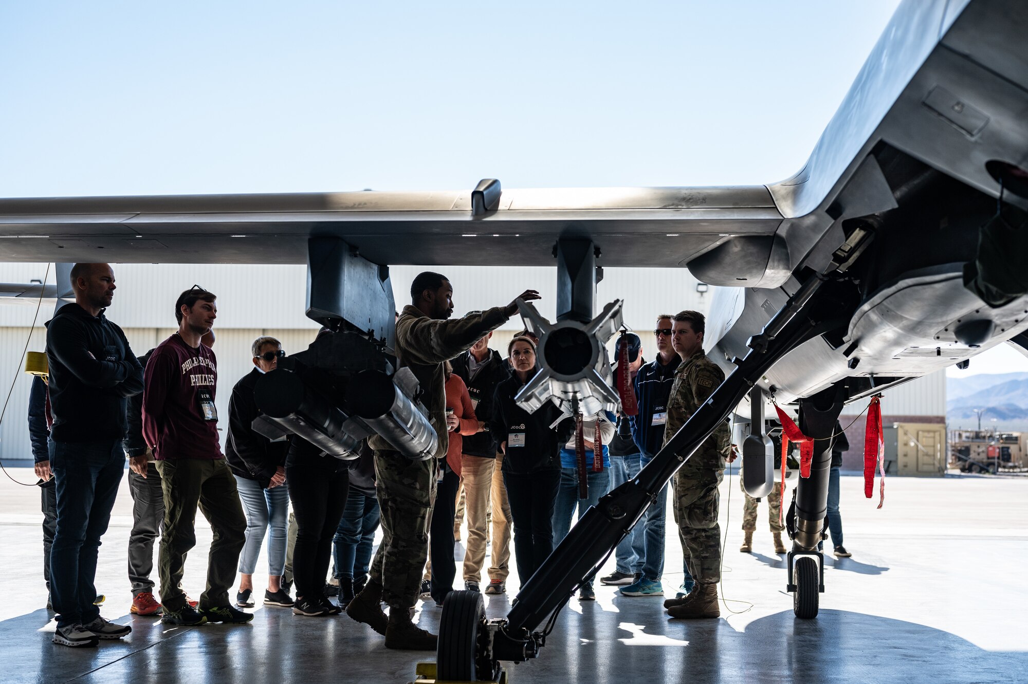 People tour aircraft