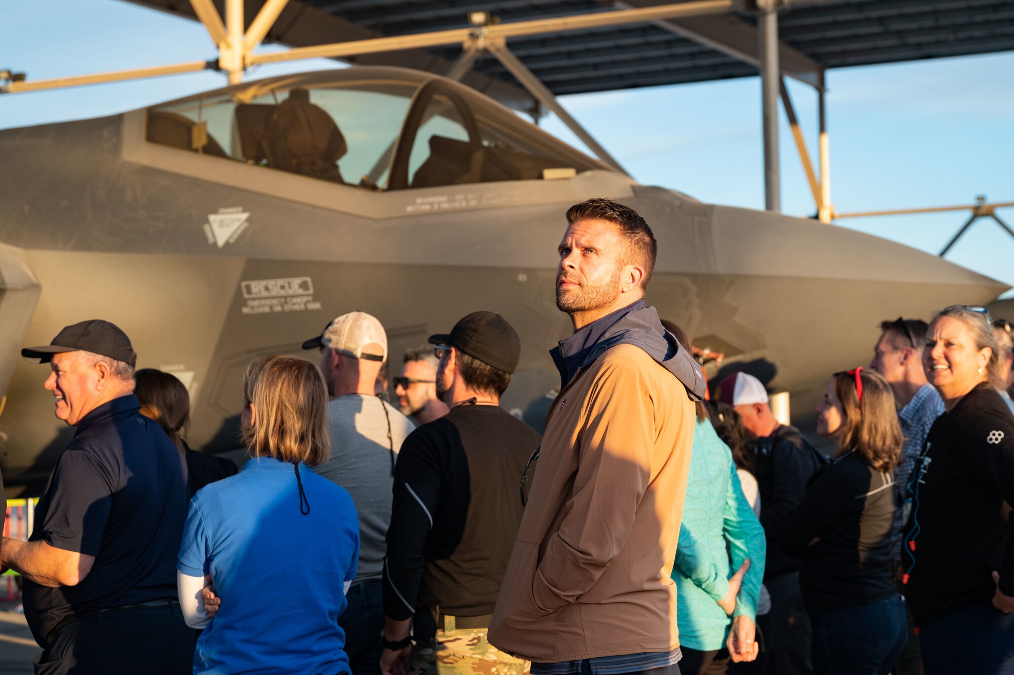 Group in front of an F-35