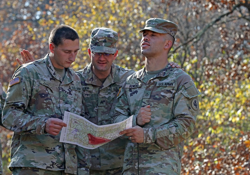 Ammunition platoon trains on land navigation