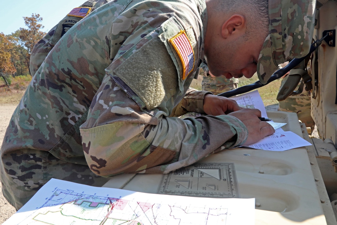 Ammunition platoon trains on land navigation