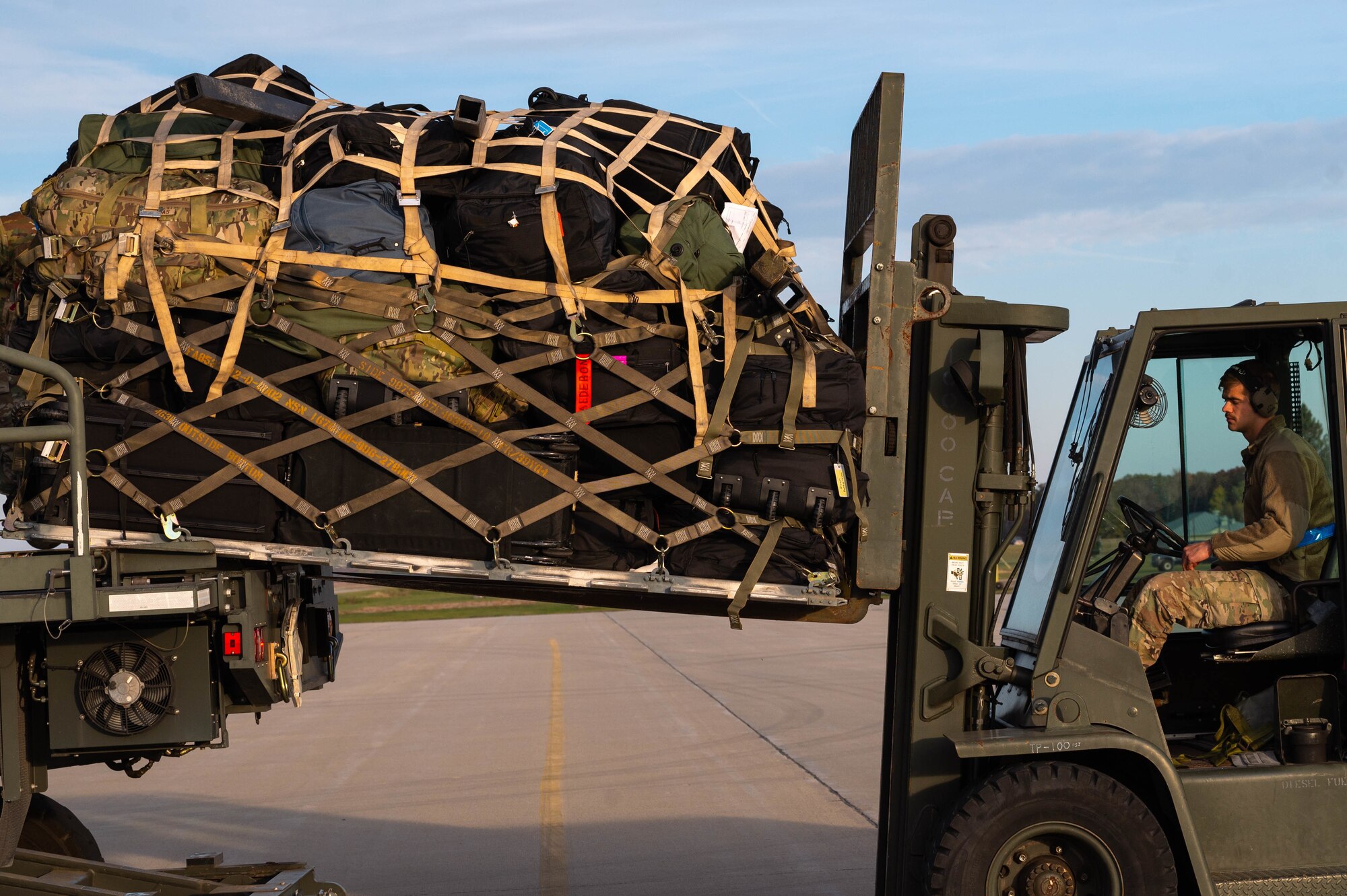 forklift loading cargo