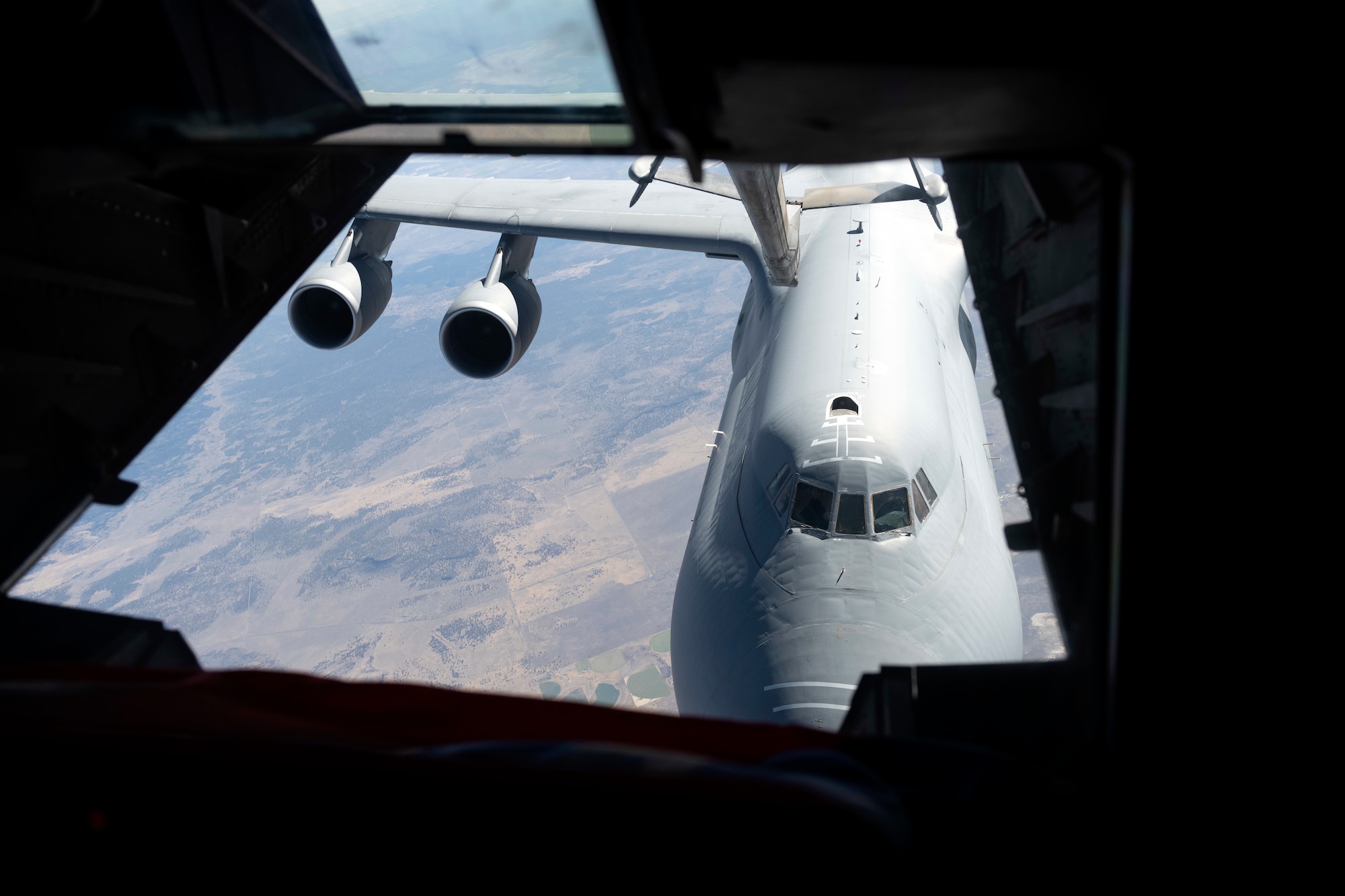 Aircraft being refueled in flight