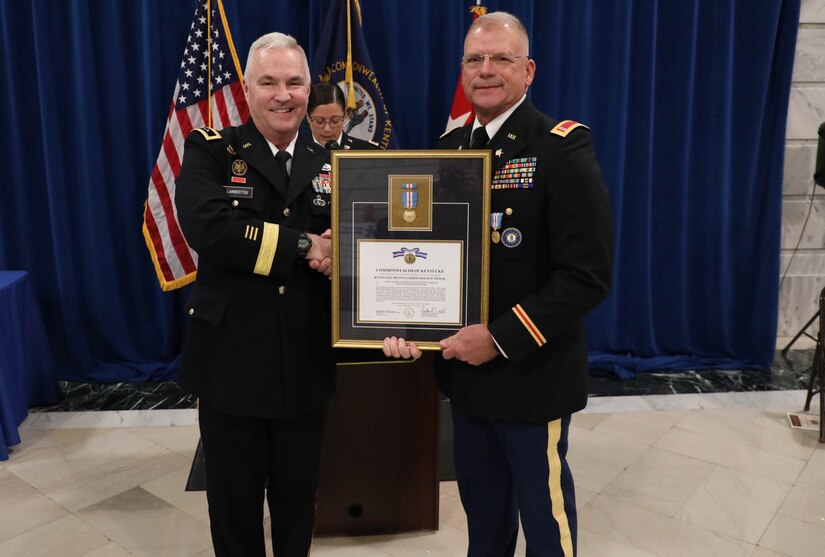 Command Chief Warrant Officer 5 Harlan relinquished the responsibility over Kentucky’s warrant officer corps to the Chief Warrant Officer 5 Ricky L. Skelton.