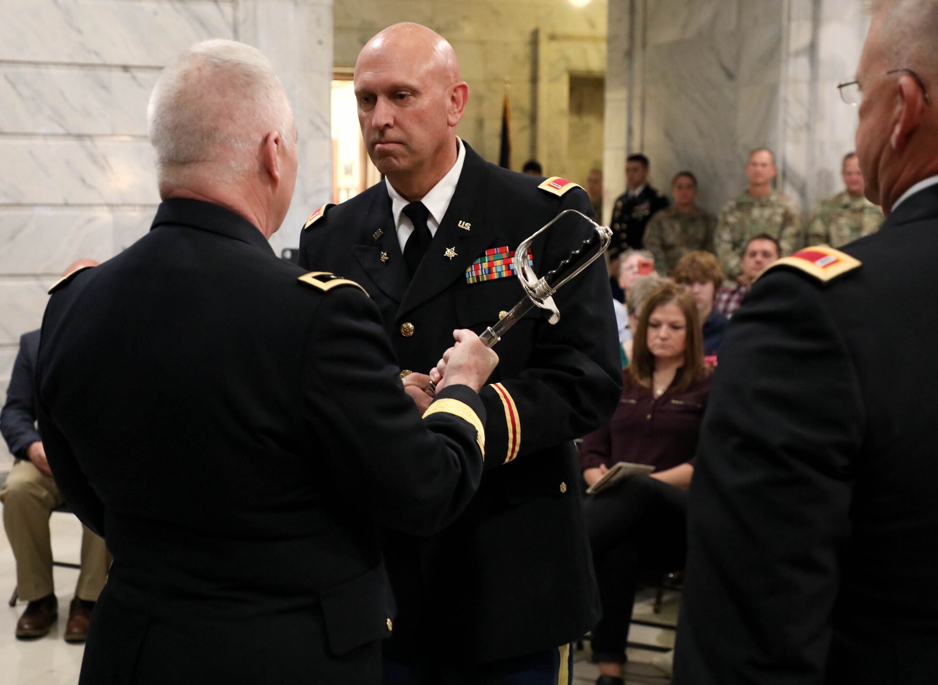 Command Chief Warrant Officer 5 Harlan relinquished the responsibility over Kentucky’s warrant officer corps to the Chief Warrant Officer 5 Ricky L. Skelton.