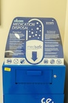 blue bin for returning medications