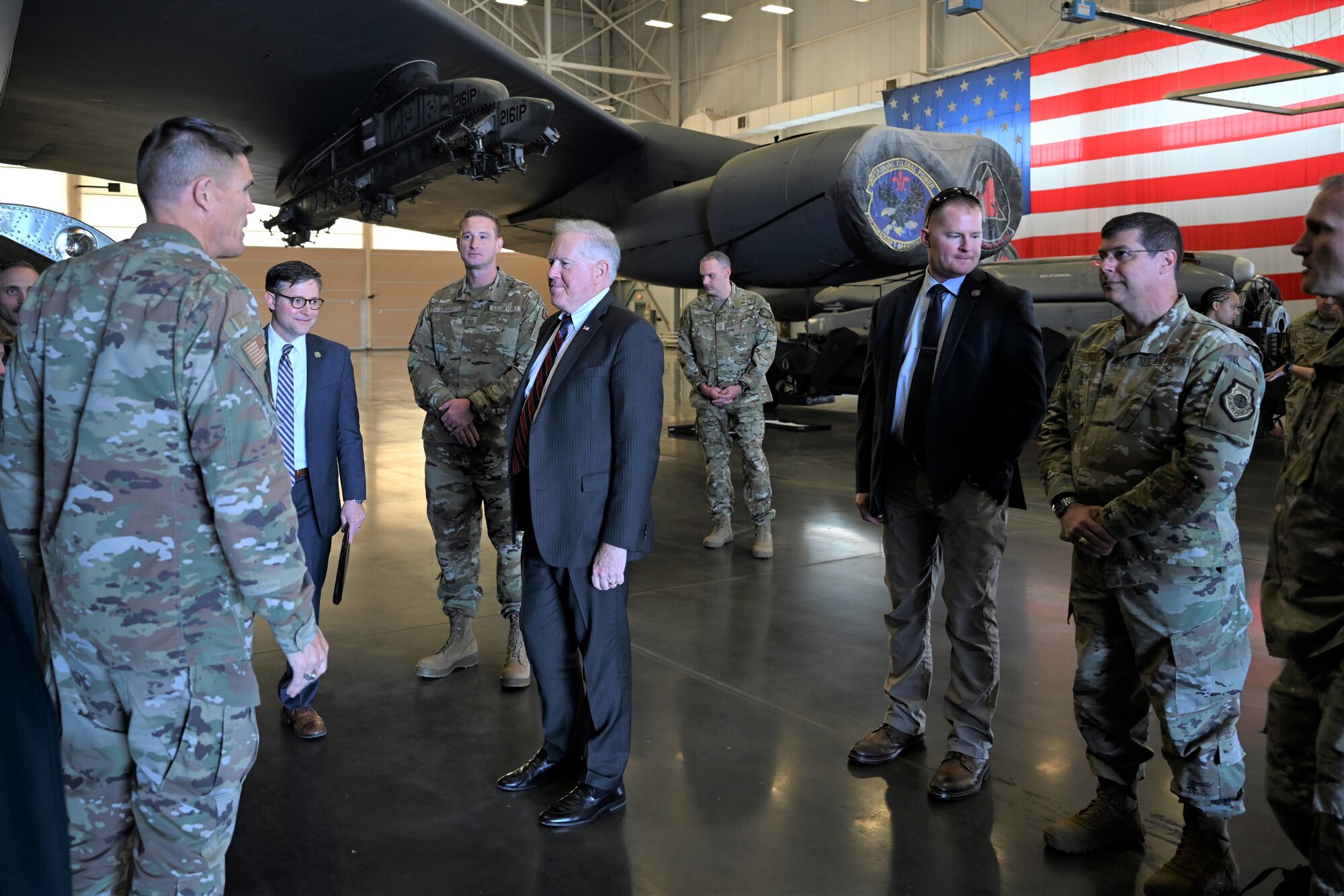 Secretary of the Air Force, Frank Kendall, tours a B-52H Stratofortress at Barksdale Air Force Base, La., Oct. 27, 2022. Kendall emphasized that modernization of the U.S.’s nuclear triad is vitally necessary to be able to maintain an enduring strategic advantage against global threats and highlighted the fundamental role Air Force Global Strike Command plays in national security. (U.S. Air Force photo by Airman 1st Class Nia Jacobs)