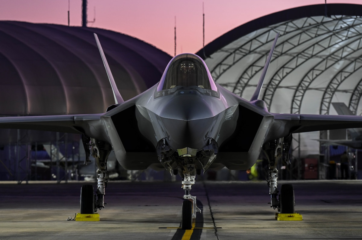A pilot assigned to the 58th Fighter Squadron, 33rd Fighter Wing, prepares for a night flying training mission in an F-35A Lightning II