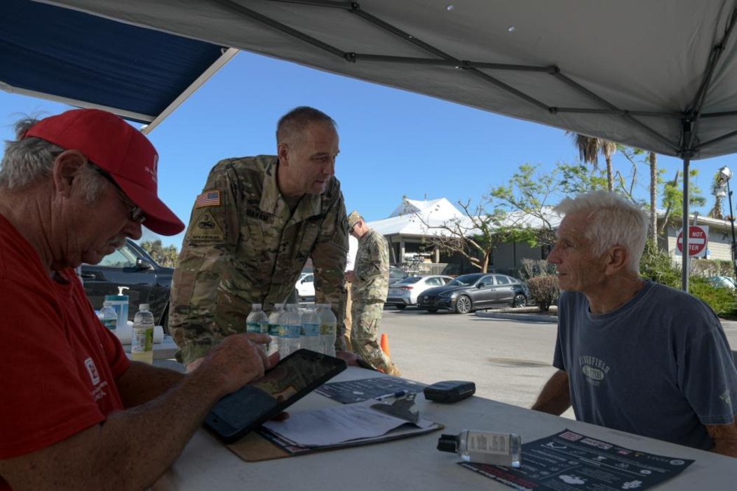 U.S.Army Corps of Corps Engineers, Jacksonville District, Deployable Tactical Operations System (DTOS), operator Ronald Zurfluh works on setting up the MCV2 outside of the Lee County Emergency Operations Center.
Every year, USACE, as part of the federal government’s unified national response to disasters and
emergencies, deploys hundreds of people to provide technical engineering expertise and to promote capacity development at home and abroad.