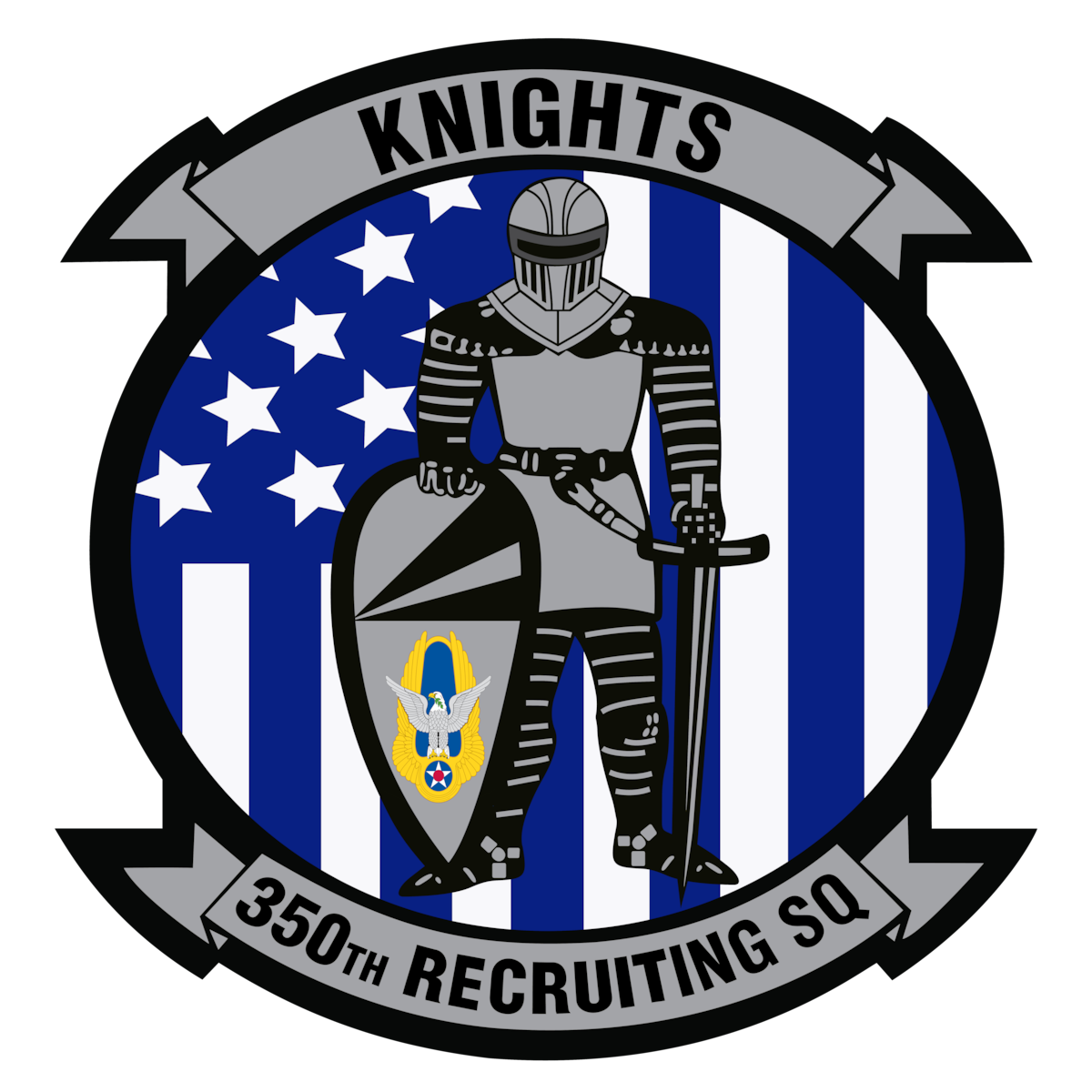 350th Recruiting Squadron graphic shield/patch