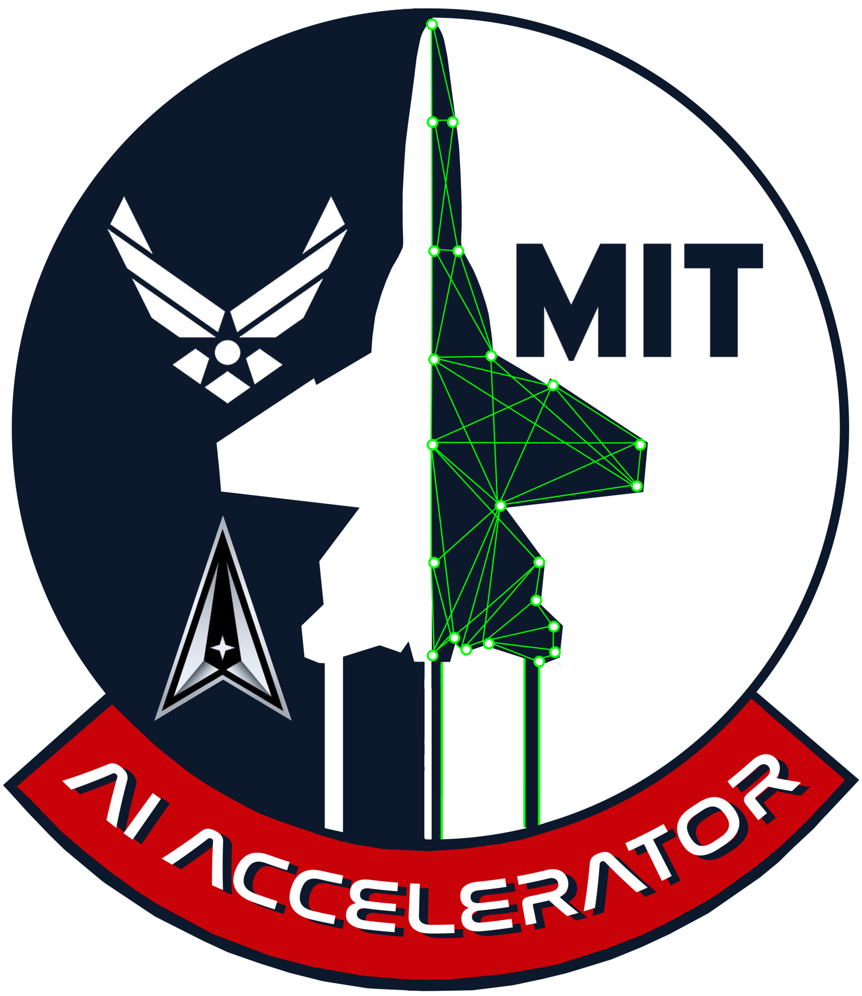 The Department of the Air Force-Massachusetts Institute of Technology Artificial Intelligence Accelerator logo.