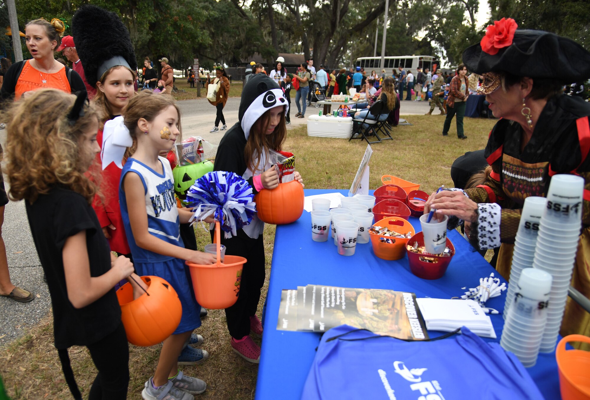 Keesler families attend Ghouls in the Park at the marina park at Keesler Air Force Base, Mississippi, Oct. 28, 2022.