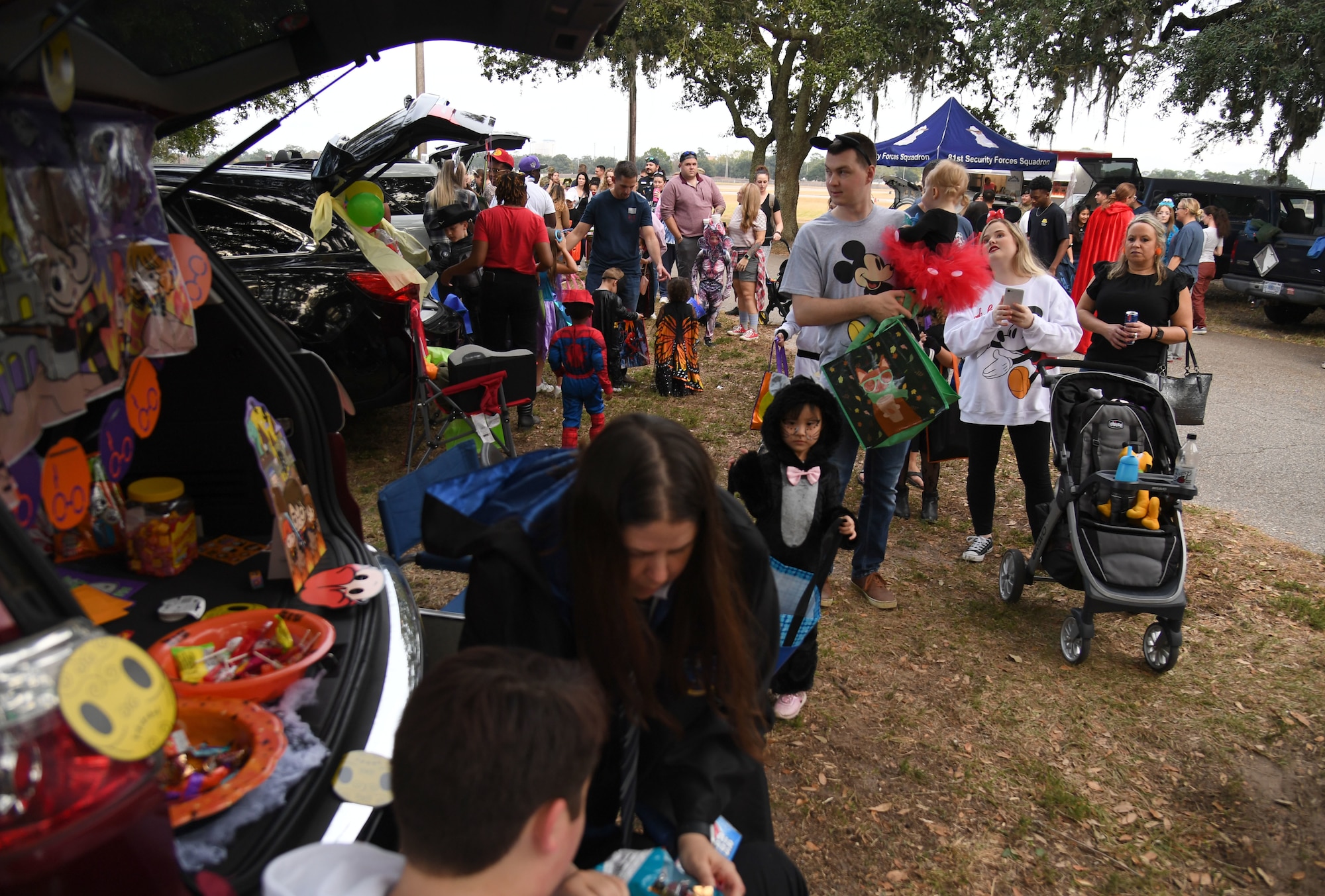 Keesler families attend Ghouls in the Park at the marina park at Keesler Air Force Base, Mississippi, Oct. 28, 2022.