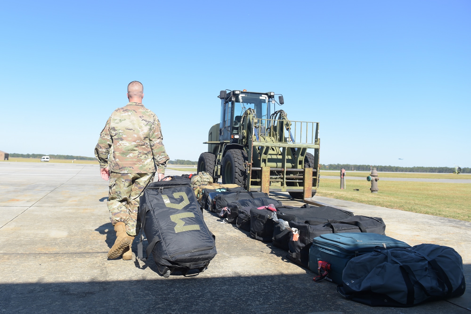 A photo of Airman walking.