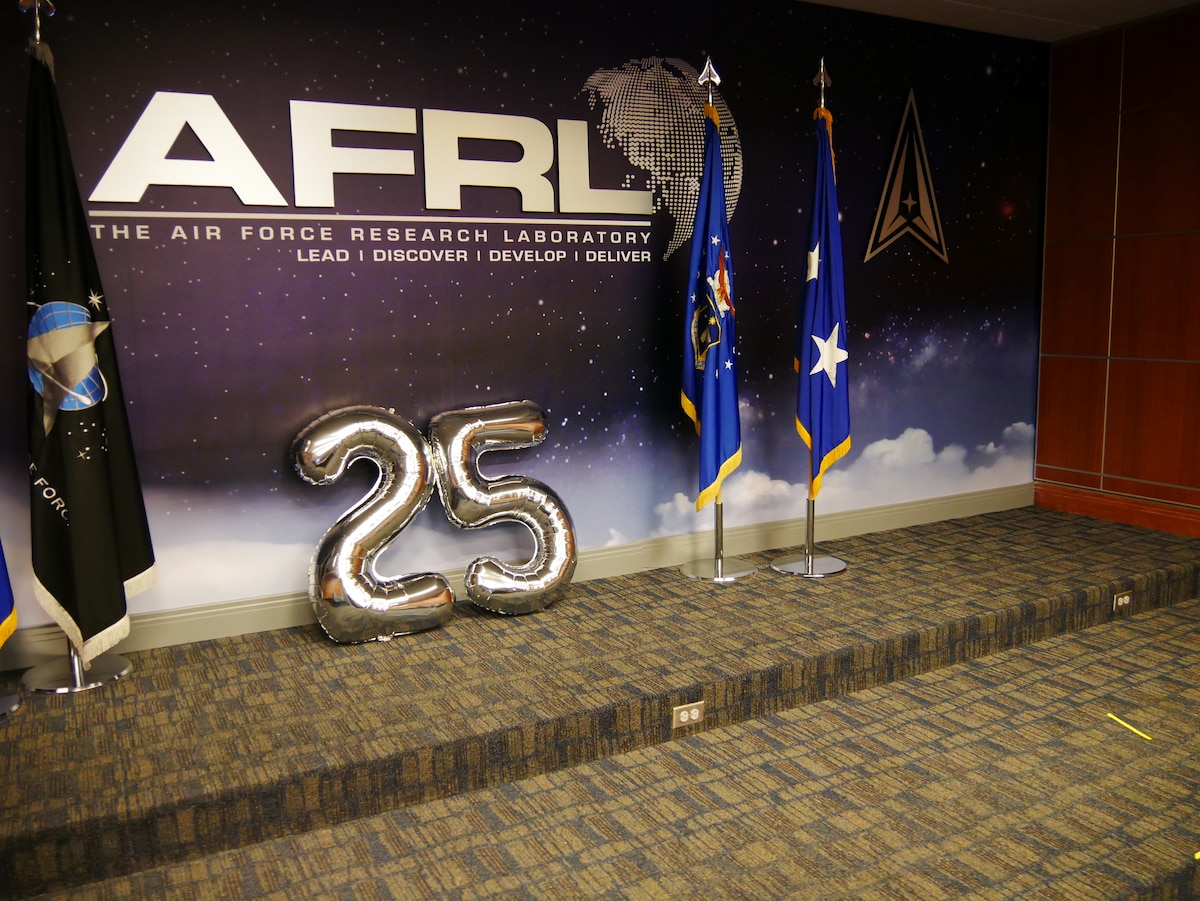 The Air Force Research Laboratory recognized the 25th anniversary of one AFRL at Wright-Patterson Air Force Base, Ohio, Oct. 28, 2022. One AFRL refers to the 1997 coming together of four U.S. Air Force laboratory facilities, then called super labs, and the Air Force Office of Scientific Research under a unified science and technology organization. (U.S. Air Force photo / Justin Hayward)