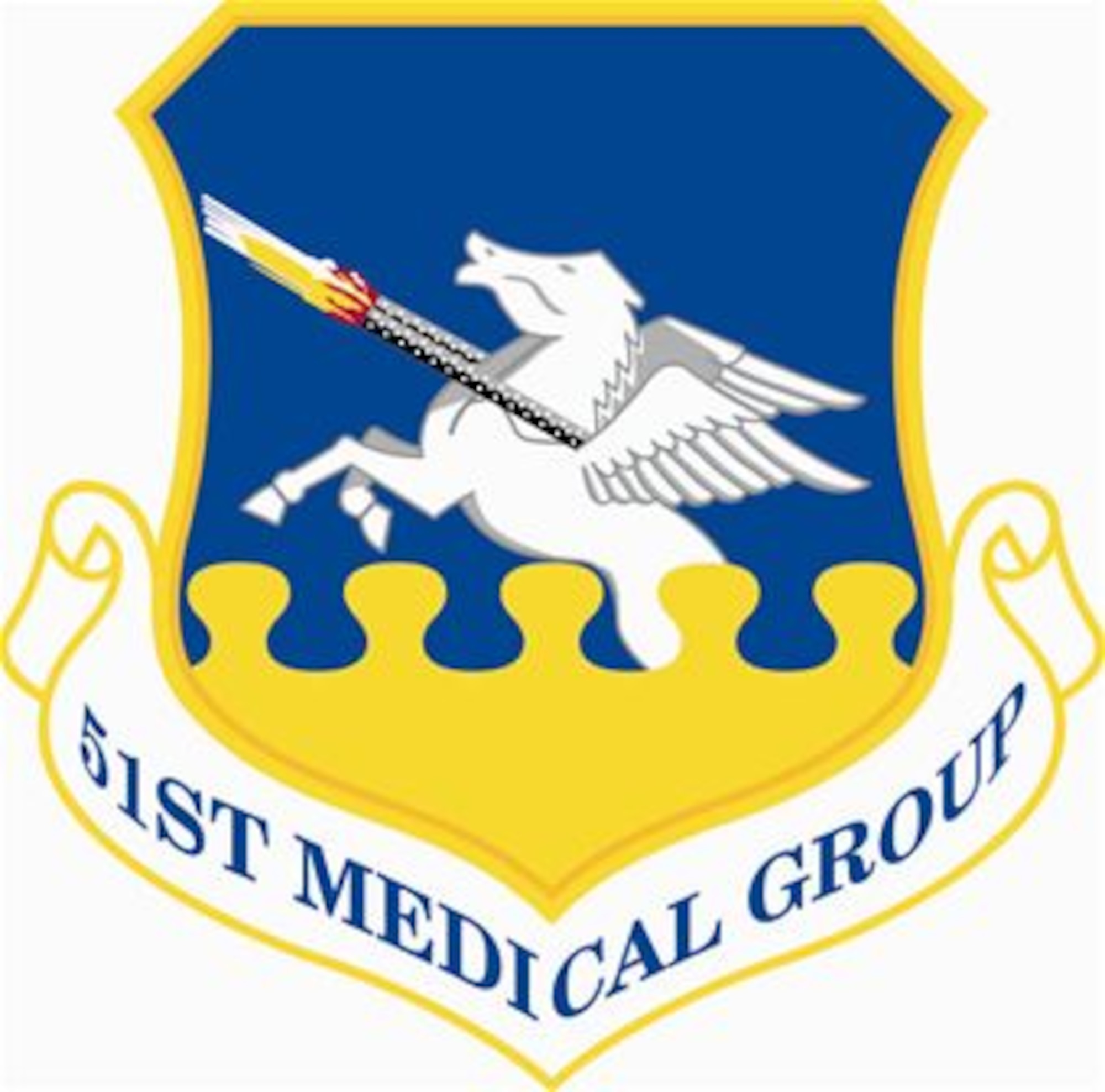 A shield of gold and blue with an image of a Pegasus