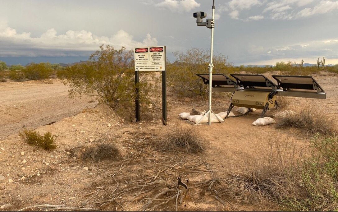 Example view of a Picogrid Lander deployment at the Barry M. Goldwater Range East in Arizona.