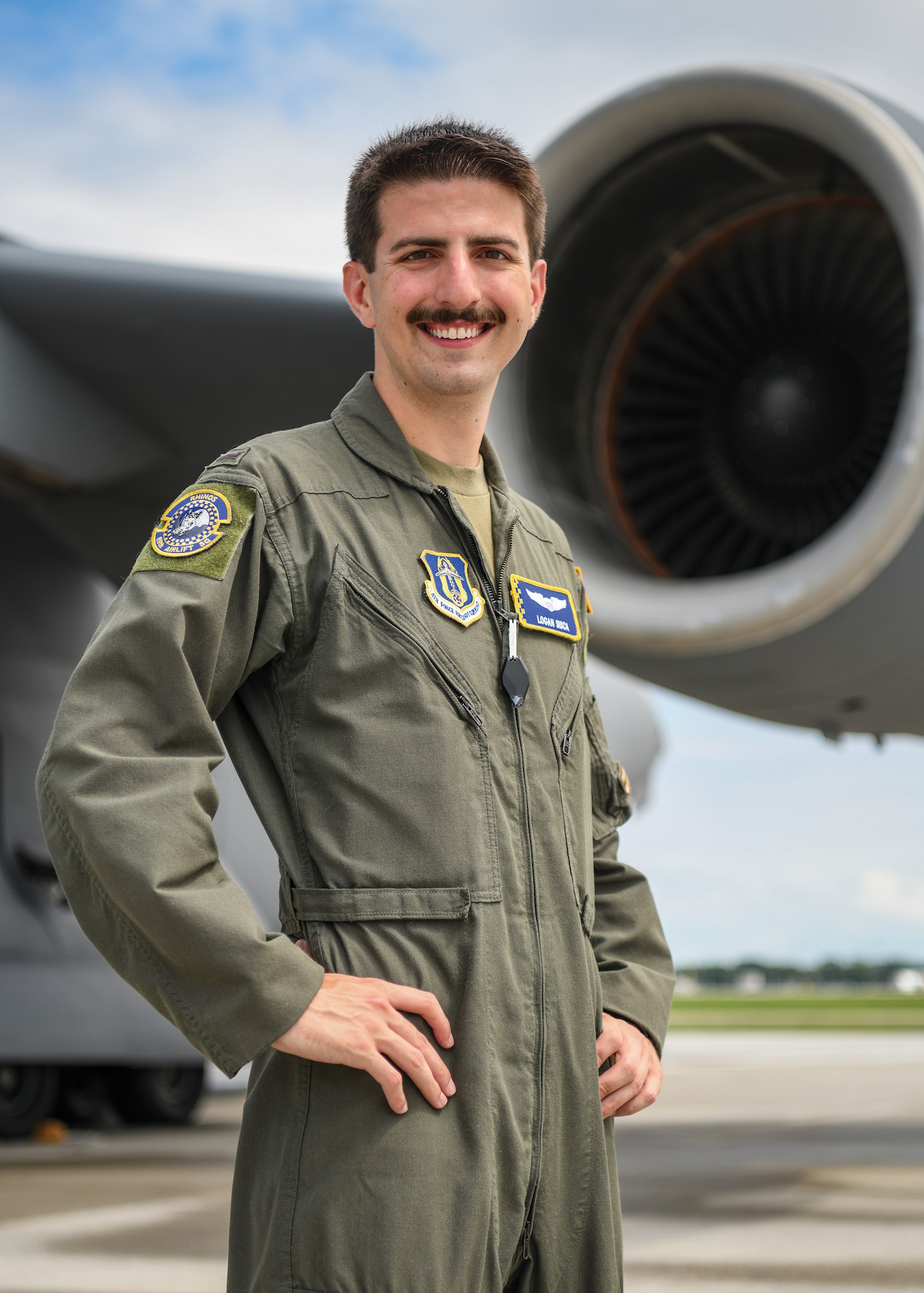 1st Lt. Logan Sisca, 89th Airlift Squadron C-17 pilot, is the 445th Airlift Wing September Spotlight Performer.