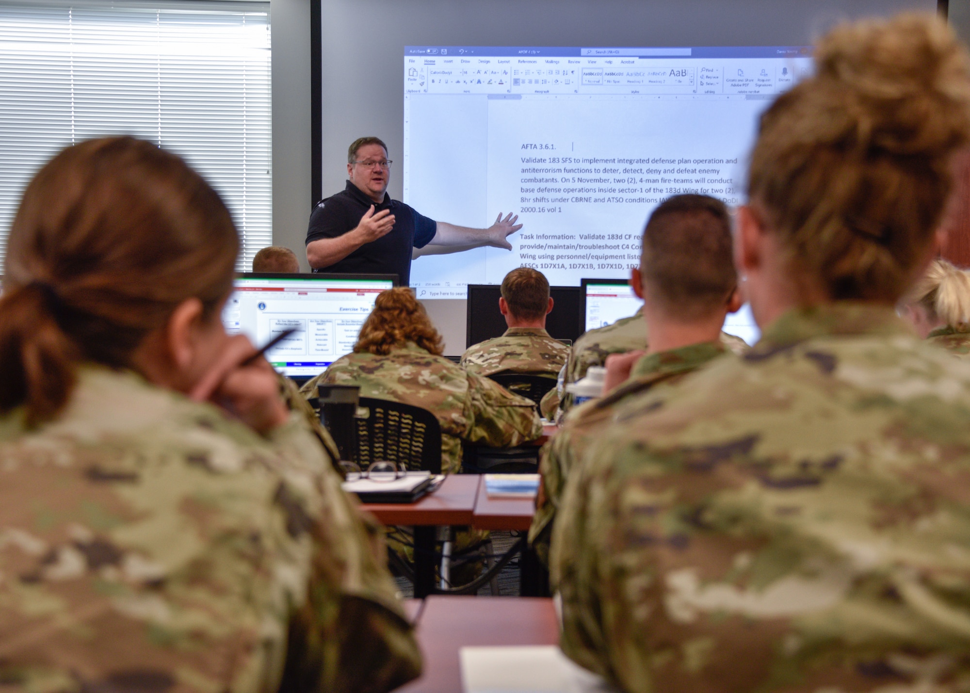 Photo of 183d Wing members participating in the REAPER course