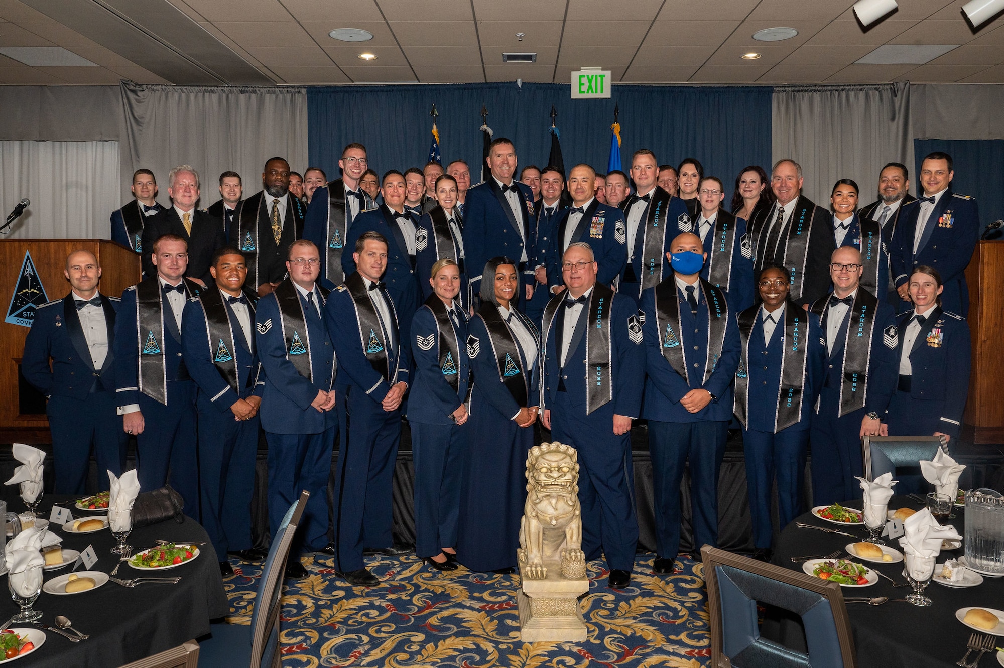 Members from Space Training and Readiness Command pose for a group photo during the field command's first-ever Annual Awards Banquet