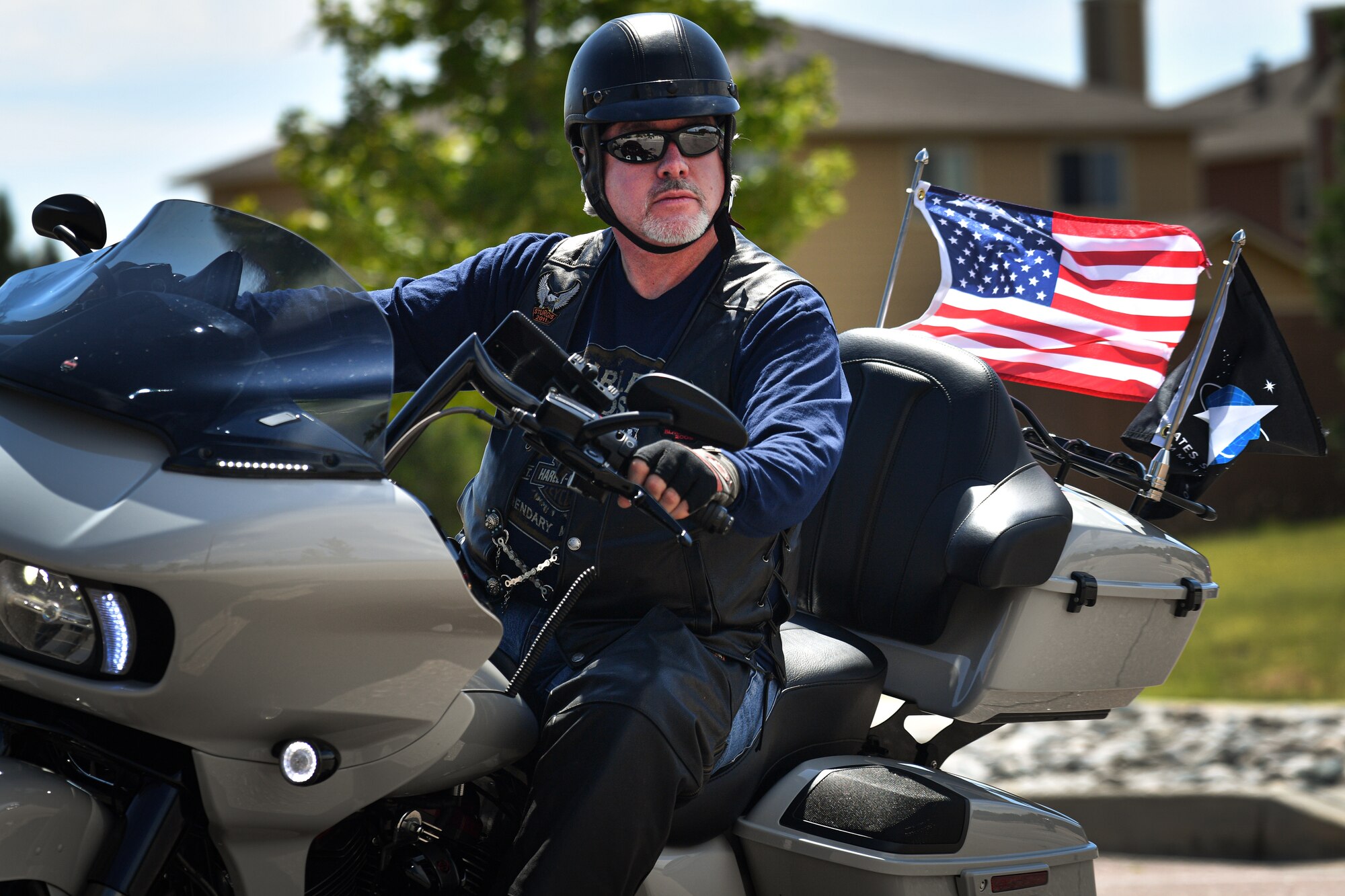 Man riding motorcycle