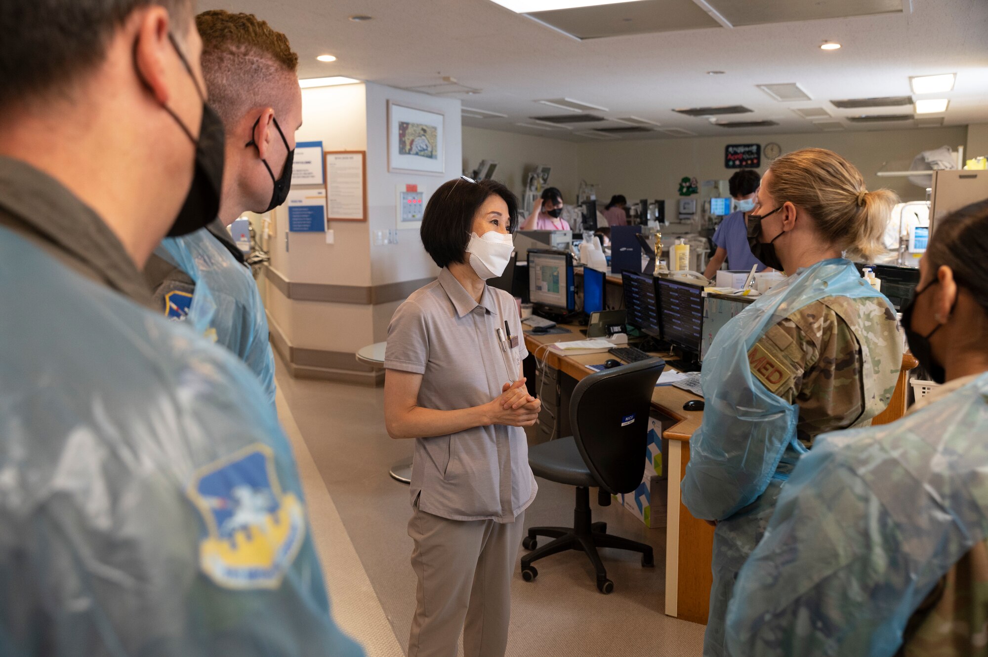 The 51st Medical Group leadership team is given a tour of the Neonatal Intensive Care Unit (NICU) at the Samsung Seoul Hospital, Republic of Korea.