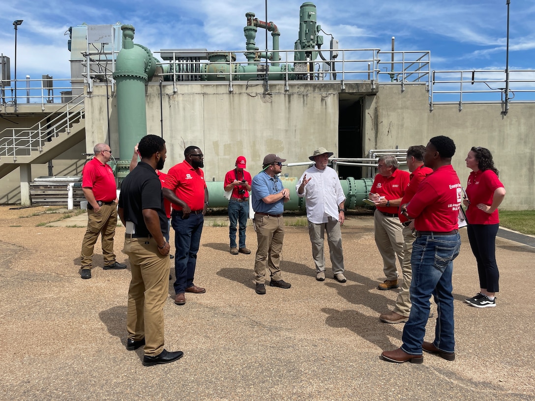 U. S. Army Corps of Engineers (USACE) Vicksburg District engineers were on site at the O.B. Curtis Water Treatment Plan, Sept. 1, 2022, after receiving a FEMA ESF#3 mission assignment to perform initial assessments of the pumping system and electrical system. The U.S. Army Corps of Engineers in coordination with FEMA is committed to working with our federal, state, and local partners to provide assistance to the citizens and City of Jackson, Mississippi. (USACE photo by Sabrina Dalton)