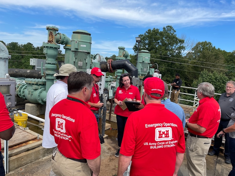 U. S. Army Corps of Engineers (USACE) Vicksburg District engineers were on site at the O.B. Curtis Water Treatment Plan, Sept. 1, 2022, after receiving a FEMA ESF#3 mission assignment to perform initial assessments of the pumping system and electrical system. The U.S. Army Corps of Engineers in coordination with FEMA is committed to working with our federal, state, and local partners to provide assistance to the citizens and City of Jackson, Mississippi. (USACE photo by Sabrina Dalton)