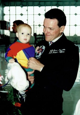 Paquette with his son, Andrew, who now flies Army CH-47 helicopters for the Army.