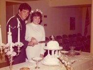 Paquette with his wife Julie on their wedding day in 1976.