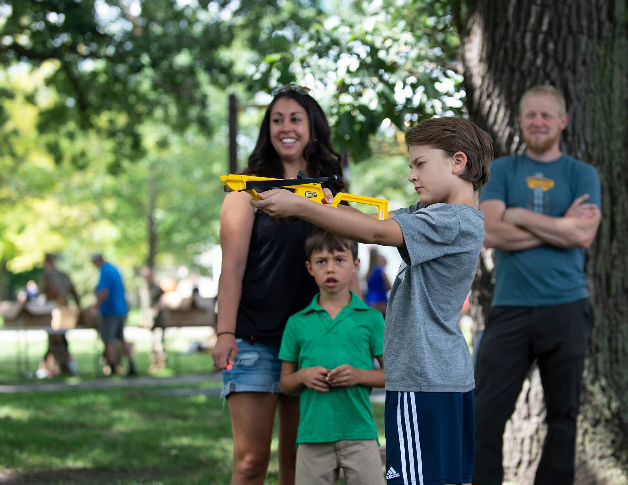 U.S. Air Force Airmen from the 133rd Airlift Wing, along with their families and friends, take part in Family Day activities in St. Paul, Minn., Aug. 21, 2022.
